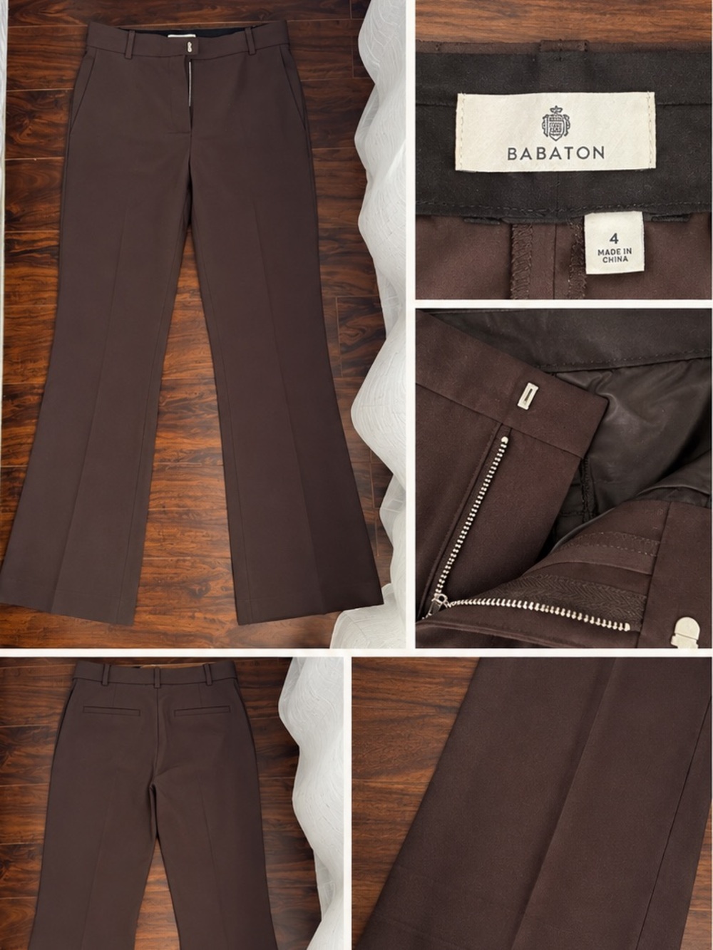 Babaton Brown Tailored Bootcut Pants